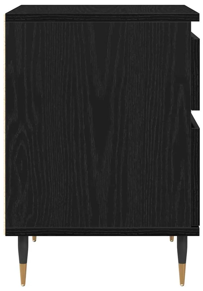 Criado-mudo vidaXL Preto Carvalho 40x35x50 cm Madeira de Engenharia