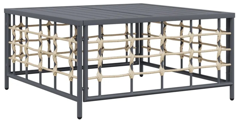 8 pcs conjunto lounge de jardim c/ almofadões vime PE antracite