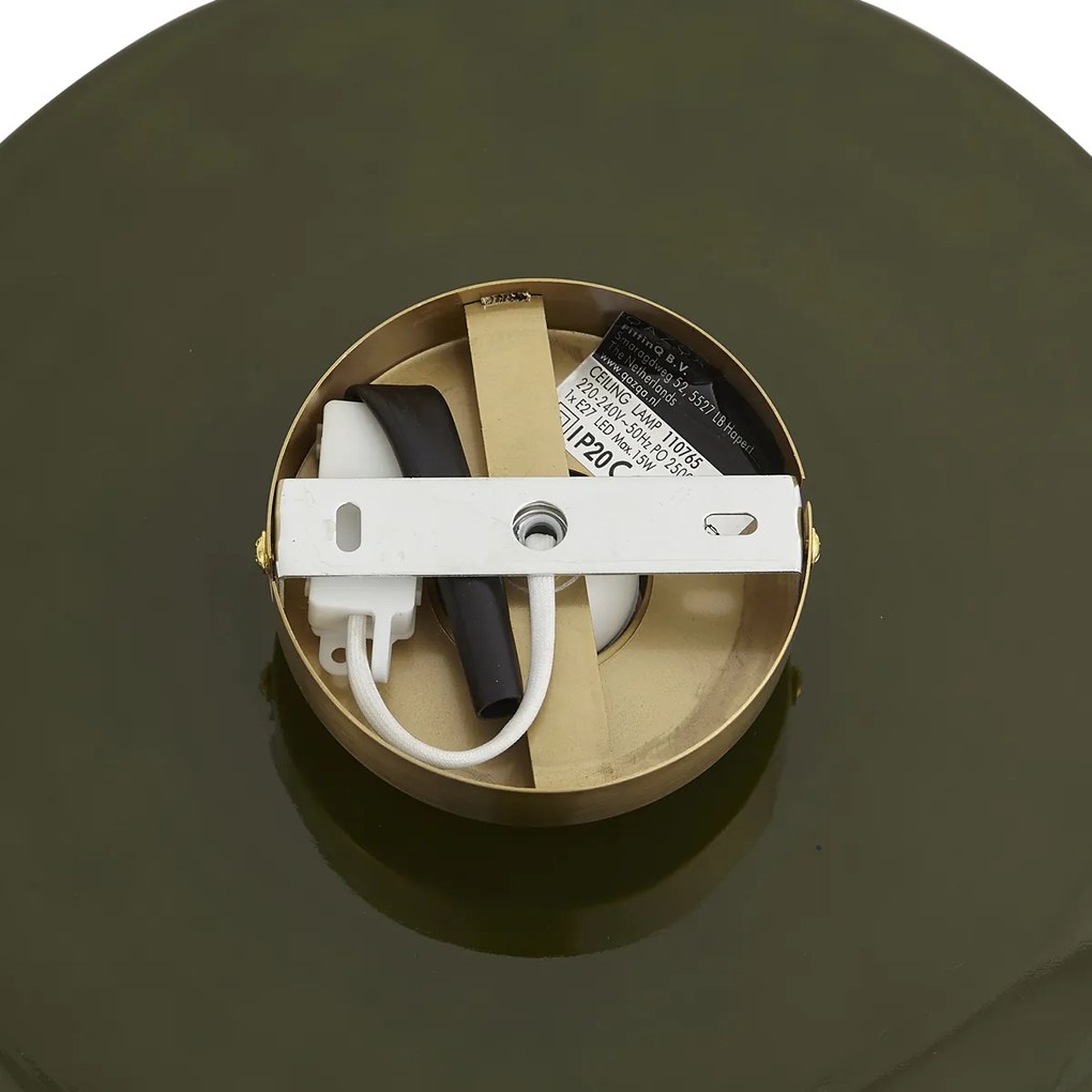 Plafon Retro Bronze com Vidro Verde - Jina