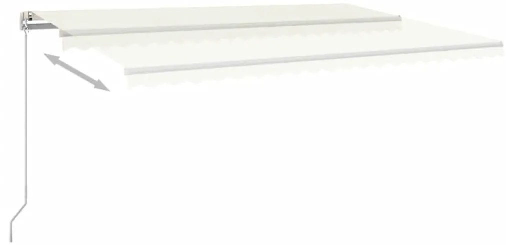 Toldo retrátil manual com LED 500x350 cm cor creme