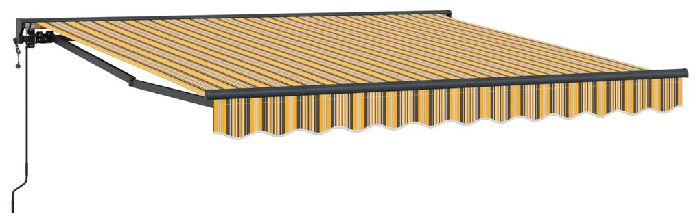 vidaXL Toldo Retrátil Amarelo e Cinza 300 x 250 cm Poliéster e Metal