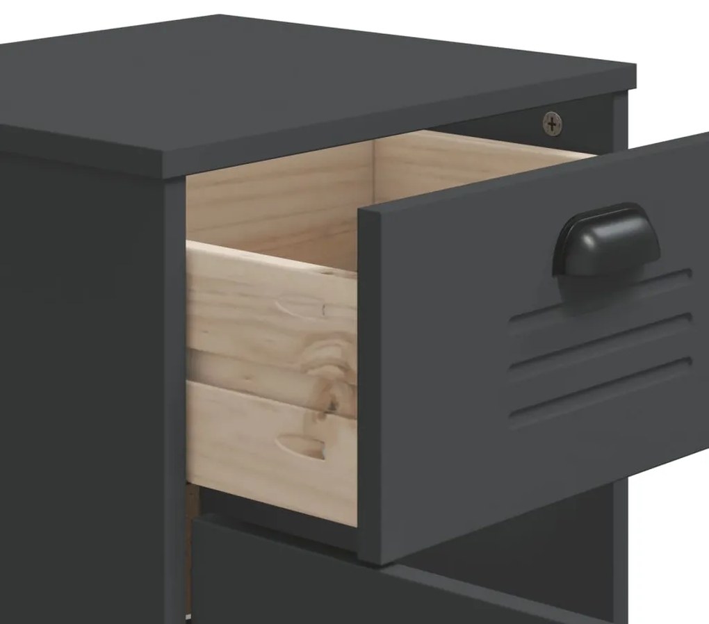 Mesa de cabeceira VIKEN derivados de madeira cinzento antracite
