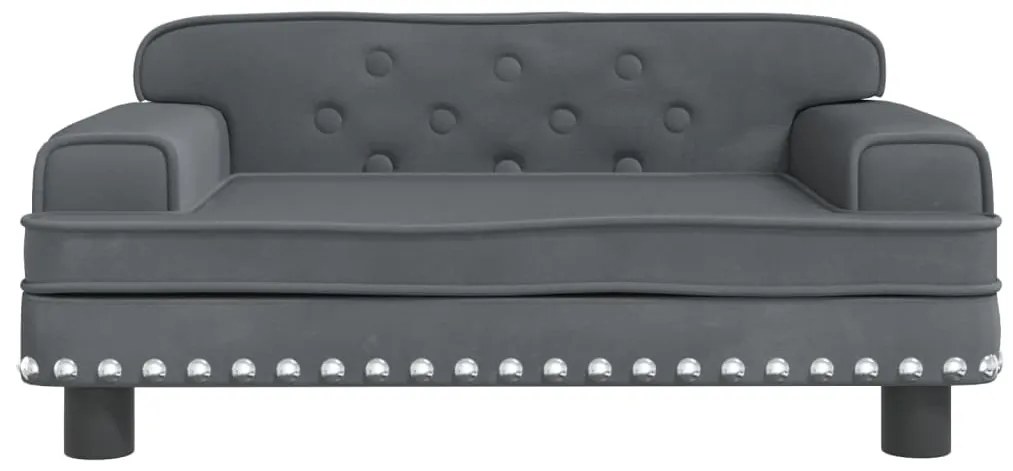 Sofá infantil 70x45x30 cm veludo cinzento-escuro
