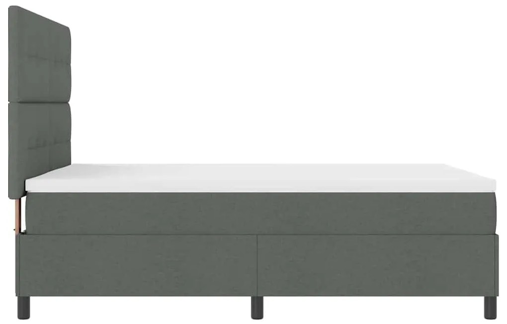 Cama Box com Colchão e LED Cinza Escuro, 140x190 cm Tecido