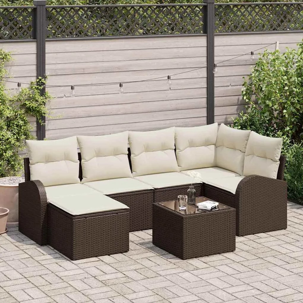 Conjunto de Sofá de Jardim com Almofadas Cinza Rattan Polimérico