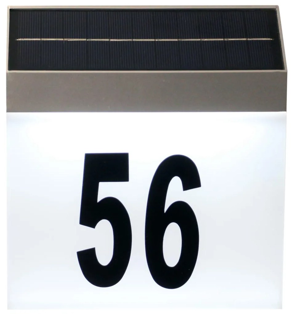 421332 Luxform Iluminação c/ número porta LED solar Cornwall branco 34106