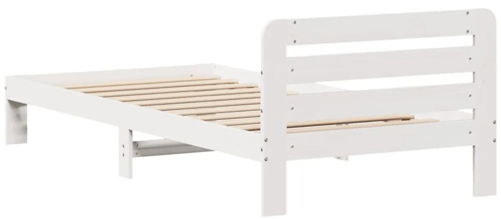 Cama sem colchão 90x190 cm madeira de pinho maciça branco