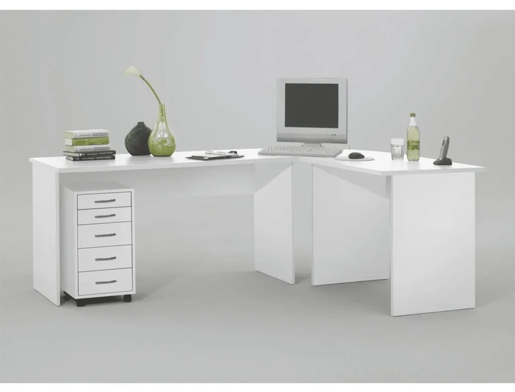 428728 FMD Armário móvel com 5 gavetas branco