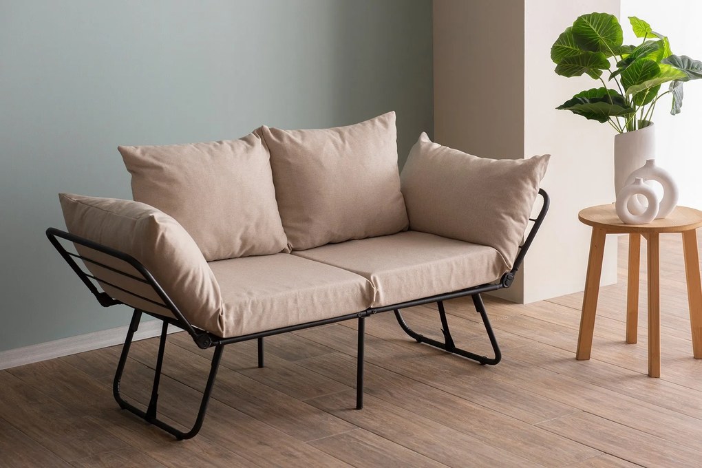 Sofá-Cama de 2 Lugares Viper – Creme – 150x78x60 cm