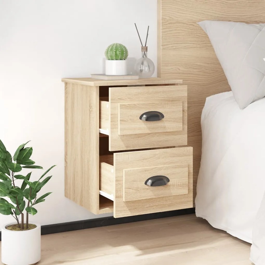Mesa de cabeceira de parede 41,5x36x53 cm carvalho sonoma