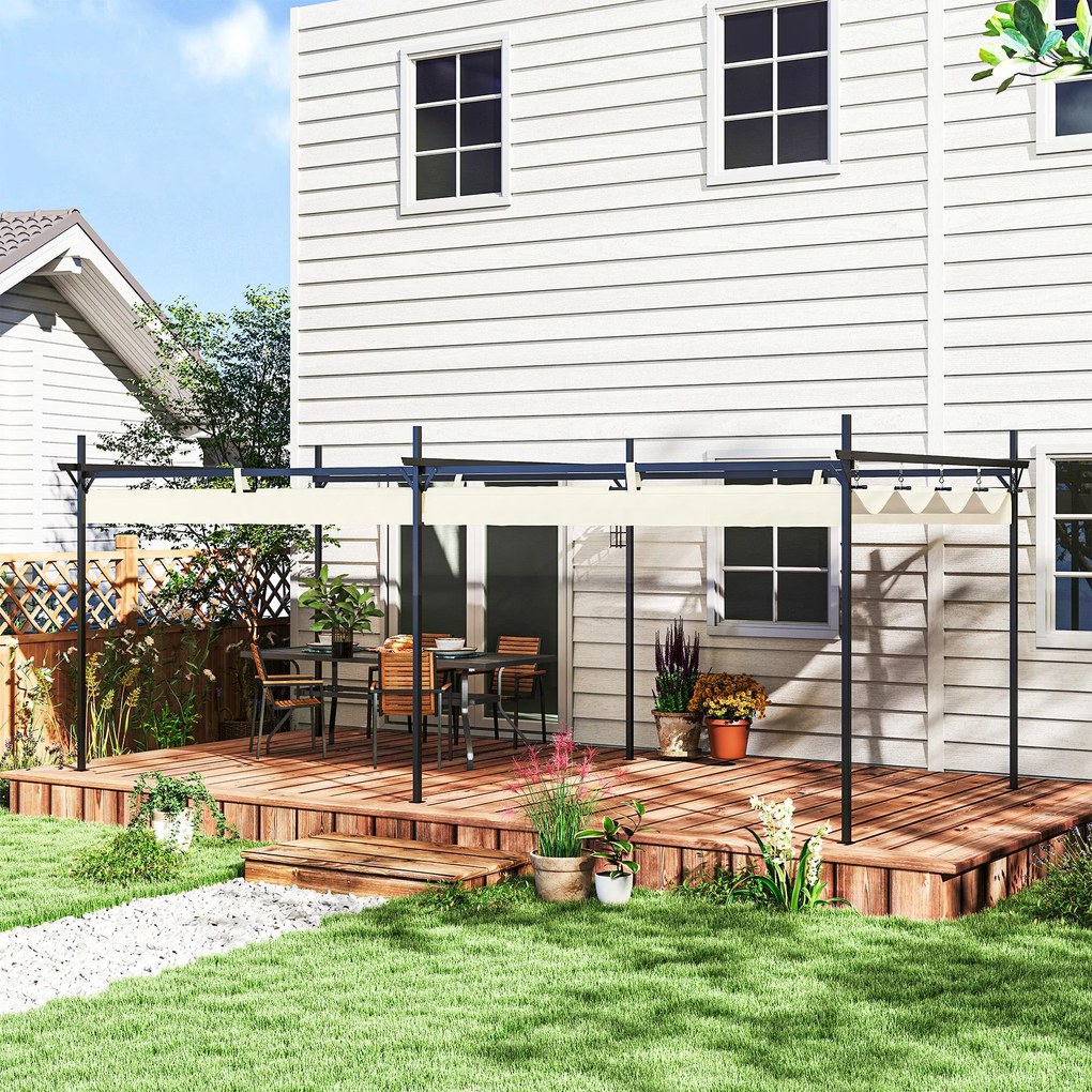 Pérgola com Teto Retrátil Pérgola de Alumínio 588x297x230 cm Pérgola c