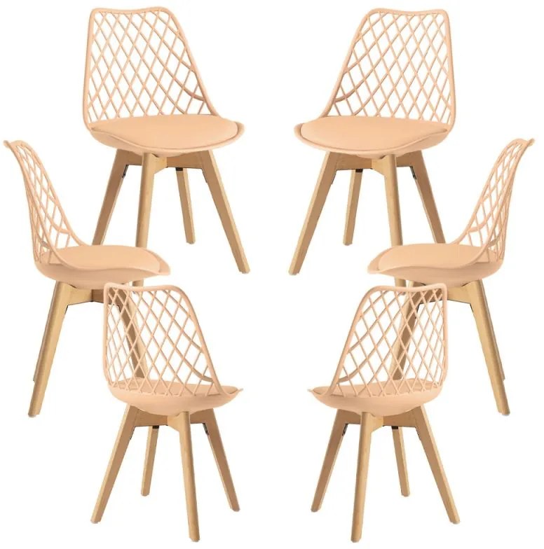 Pack 6 Cadeiras Mima - Laranja claro