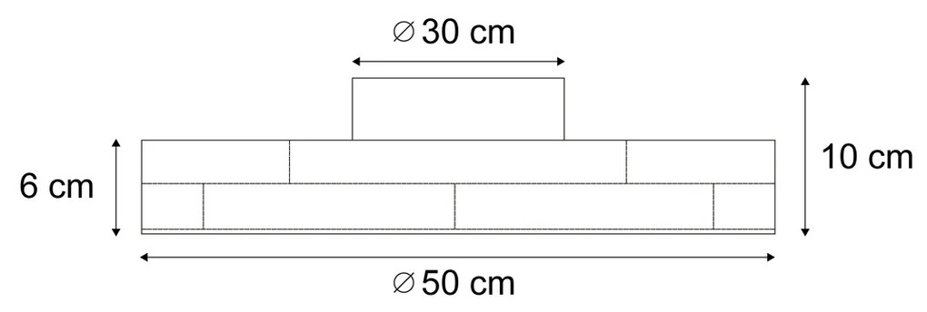 Plafon Escandinavo Madeira 50cm incl. LED Regulável - Pecker