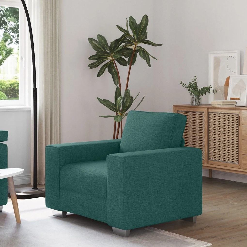 Poltrona vidaXL Verde Escuro 59 cm em Tecido