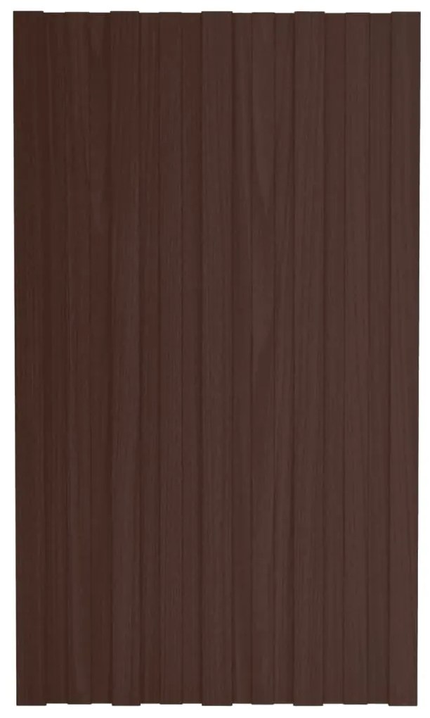 Painéis de telhado 12 pcs 80x45 cm aço galvanizado castanho