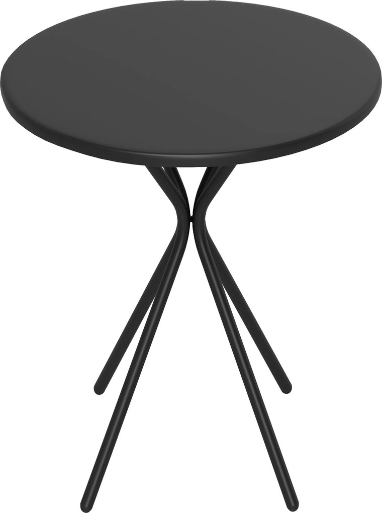 Outsunny Mesa de Jardim Redonda Ø60 cm Aço Suporta 50 Kg Preto | Aosom Portugal