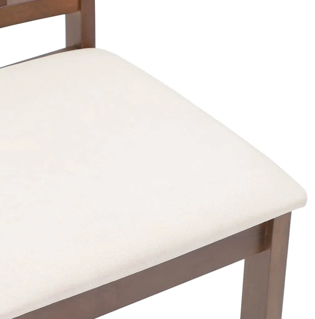 Cadeiras de jantar com almofadões 2 pcs madeira maciça castanho