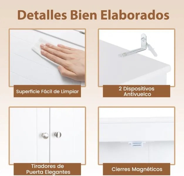 Armário de armazenamento Casa de Banho sobre Sanita com 2 portas 80 cm x 21 cm x 165 cm, prateleira ajustável e barra inferior, suporte para papel hig