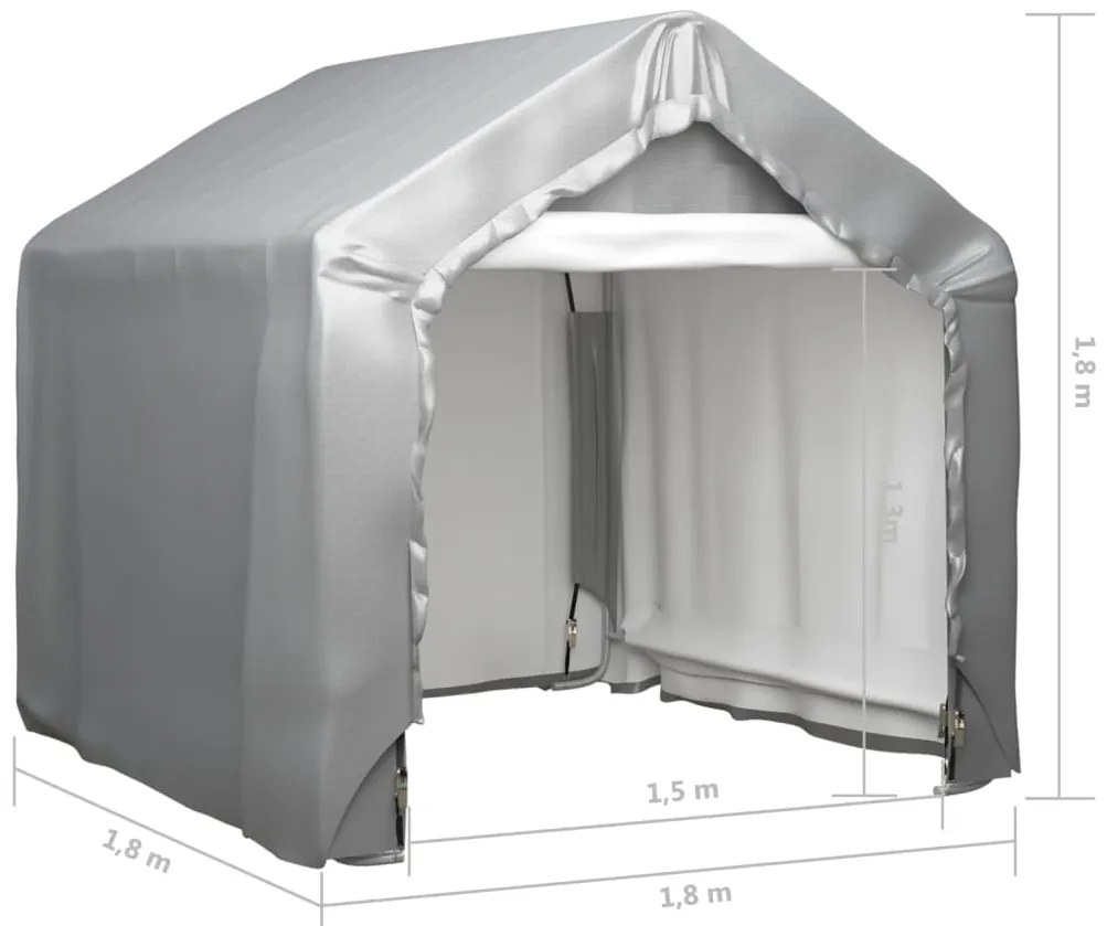 Tenda de armazenamento 180x180 cm aço galvanizado cinzento