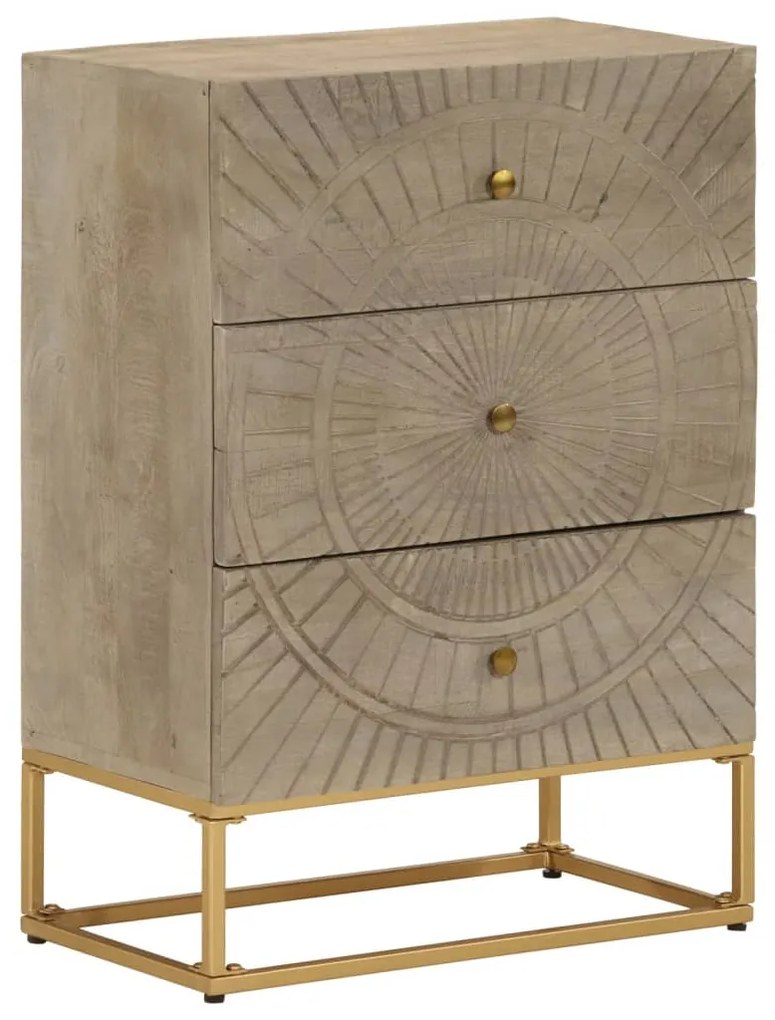 vidaXL Cómoda 55x30x76 cm madeira de mangueira maciça e ferro