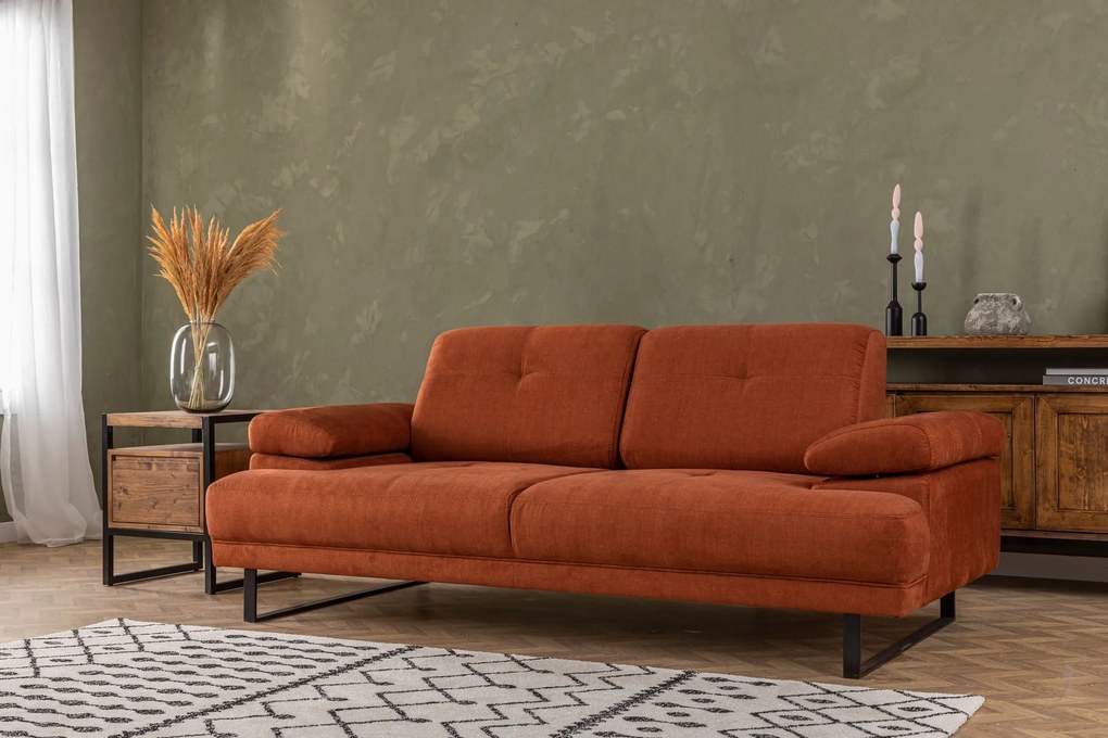 Sofá-Cama de 2 Lugares Mustang – Laranja – 199x99x83 cm