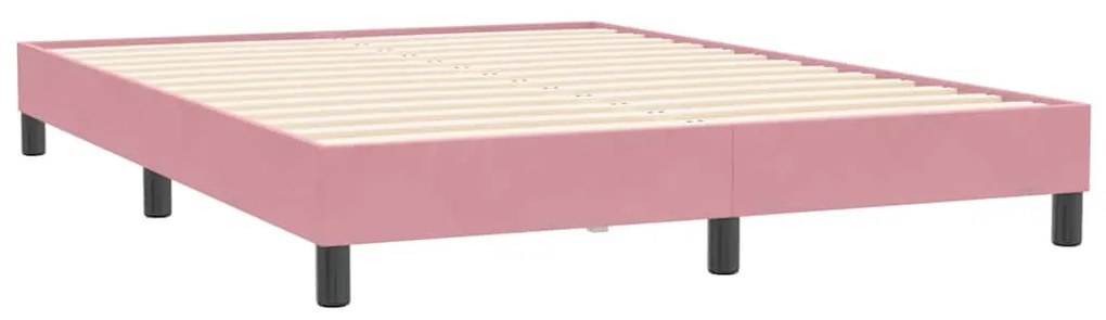Cama com molas/colchão 140x210 cm veludo Rosa
