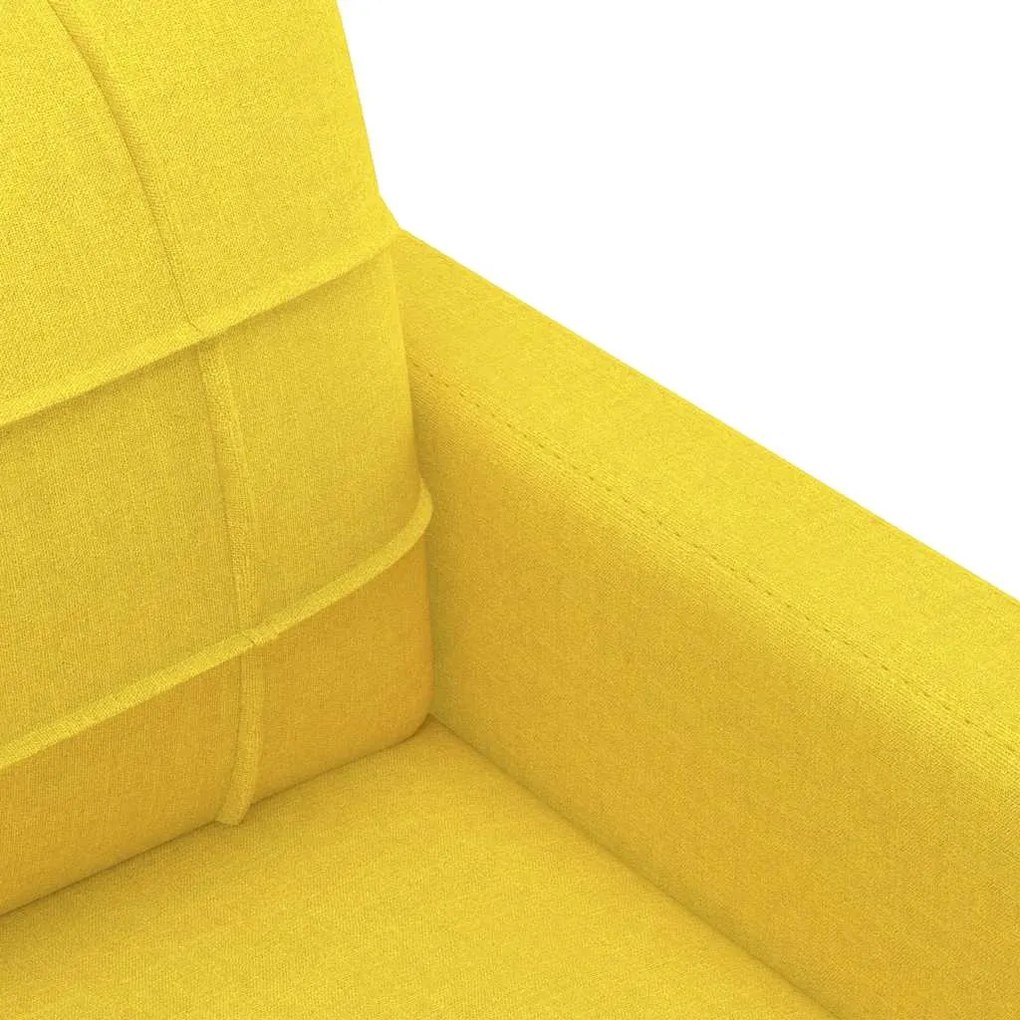 Sofá de 2 lugares 140 cm tecido amarelo-claro