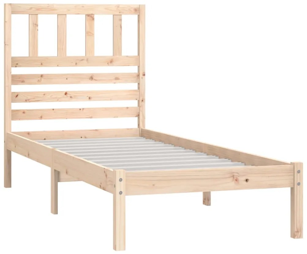 Estrutura de cama de solteiro 90x190 cm pinho maciço