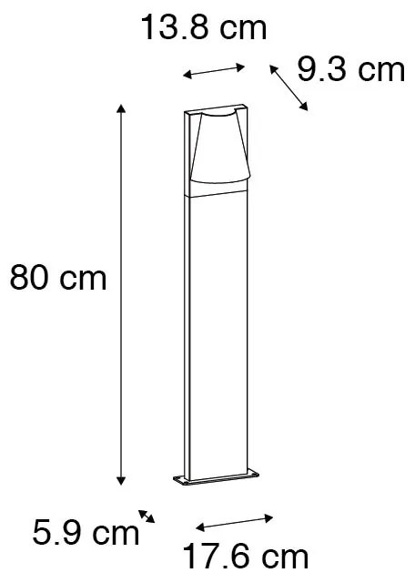 Candeeiro de pé para exterior industrial preto IP44 - Femke Industrial