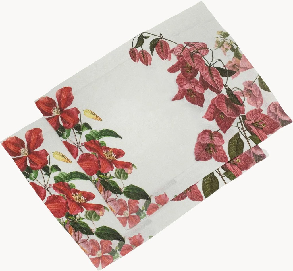 Individuais de mesa em linho Climbing Flowers, conjunto de 2