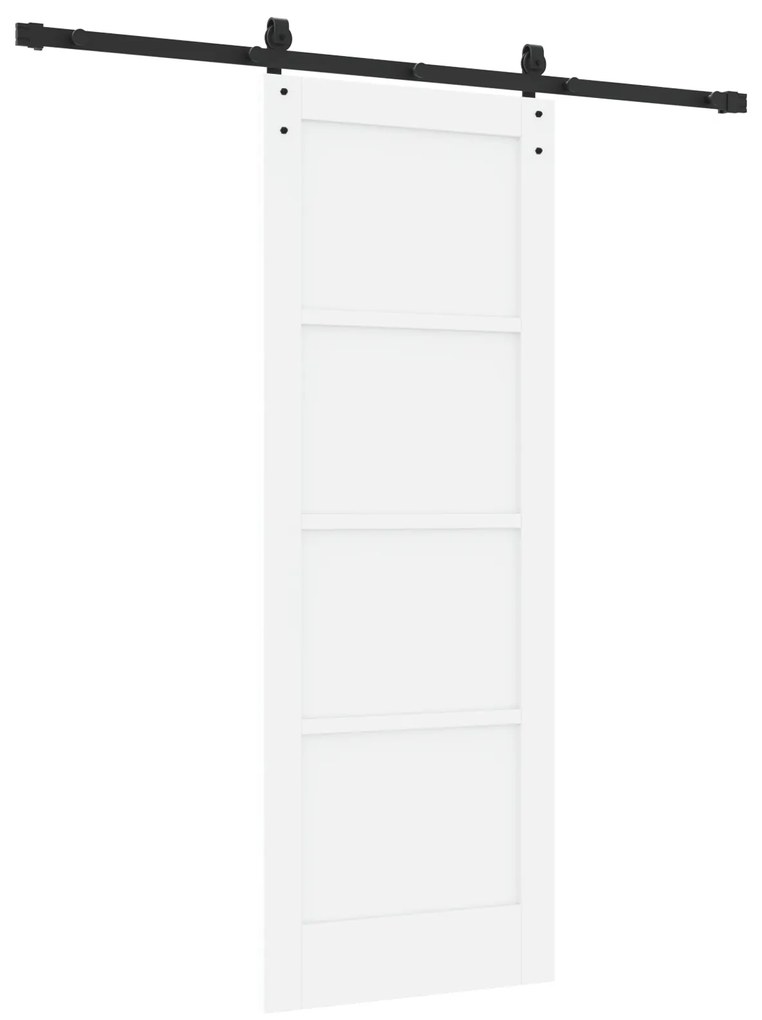 Porta Deslizante vidaXL com Conjunto de Ferragens Branca 73.5x198.5 cm