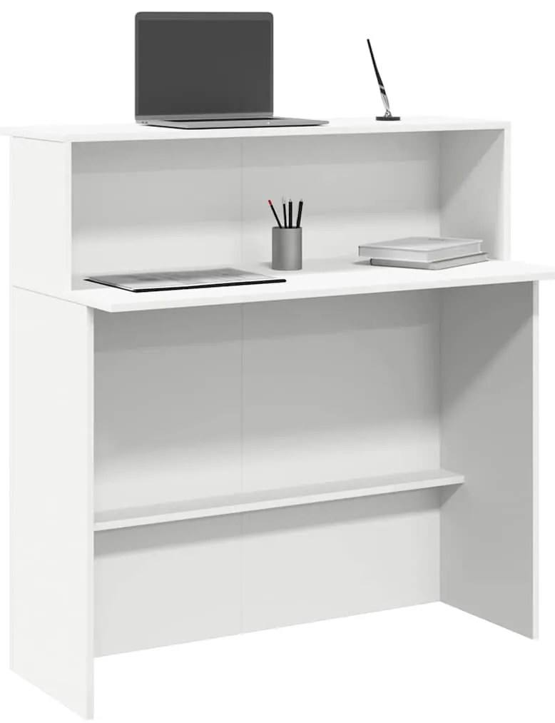 vidaXL Balcão de recepção branco 100x50x103,5 cm madeira projetada