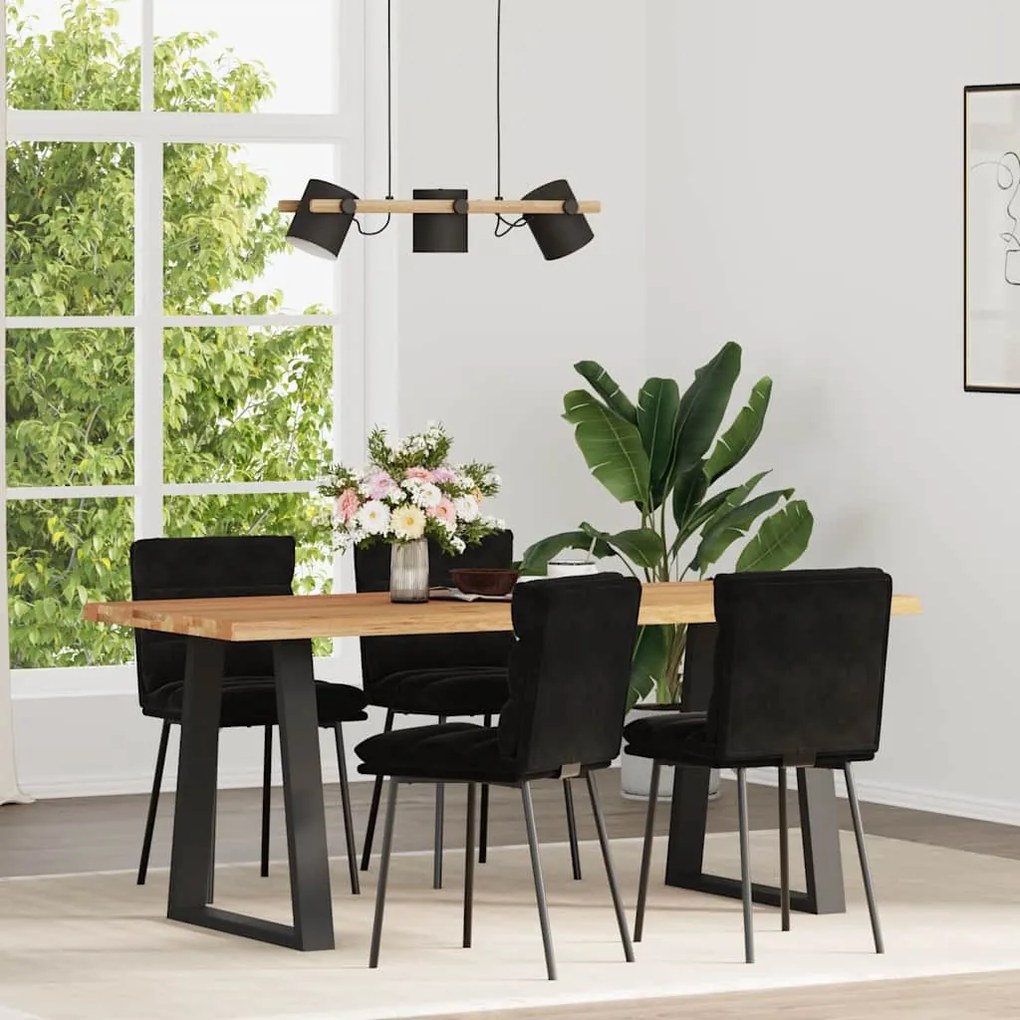 Cadeiras de jantar 4 pcs veludo preto