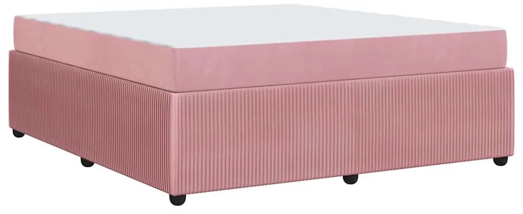 Estrutura de cama com colchão Outros Rosa 180 x 200 cm Veludo