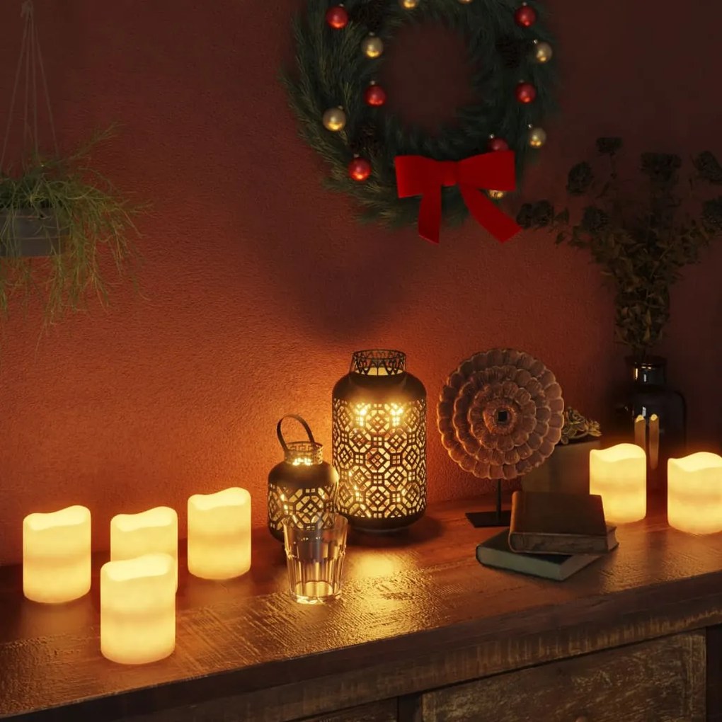 335830 vidaXL Velas LED elétricas 24 pcs branco quente