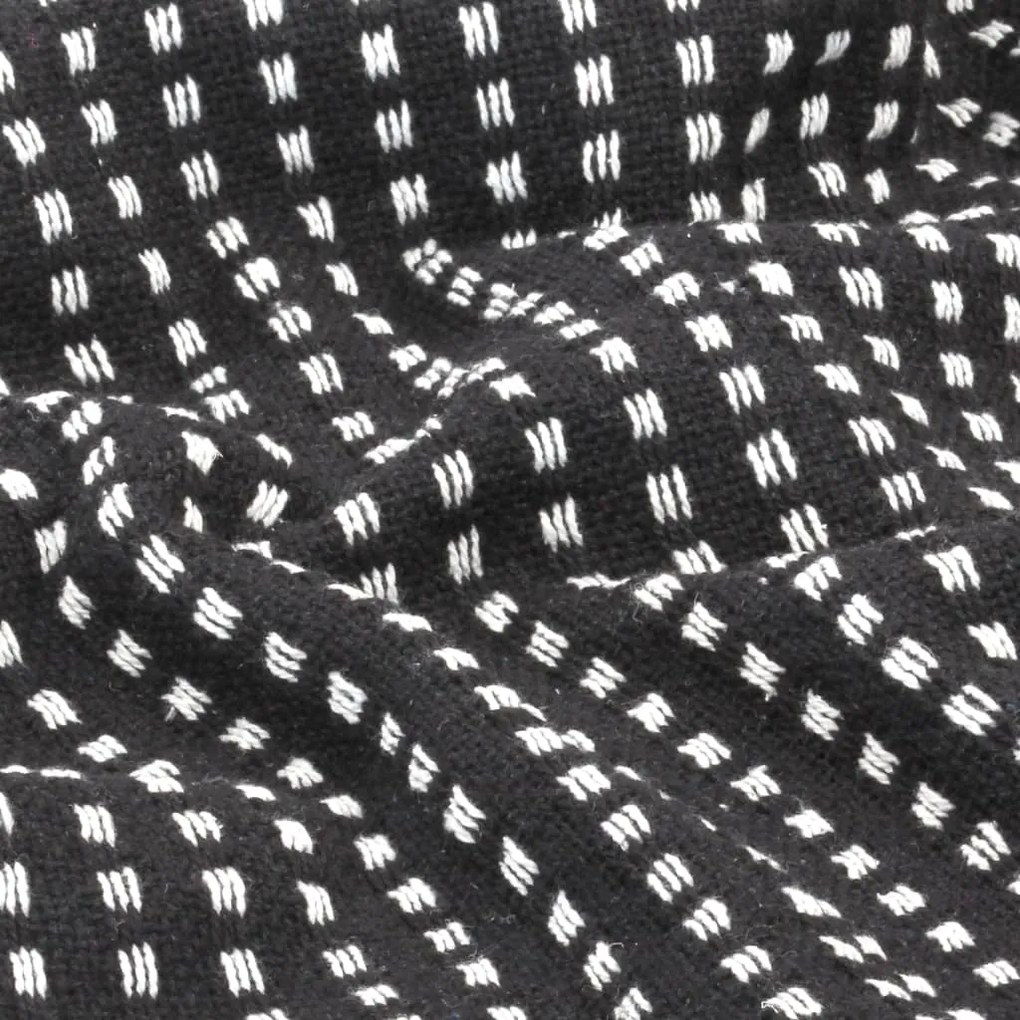 Manta em algodão aos quadrados 160x210 cm preto