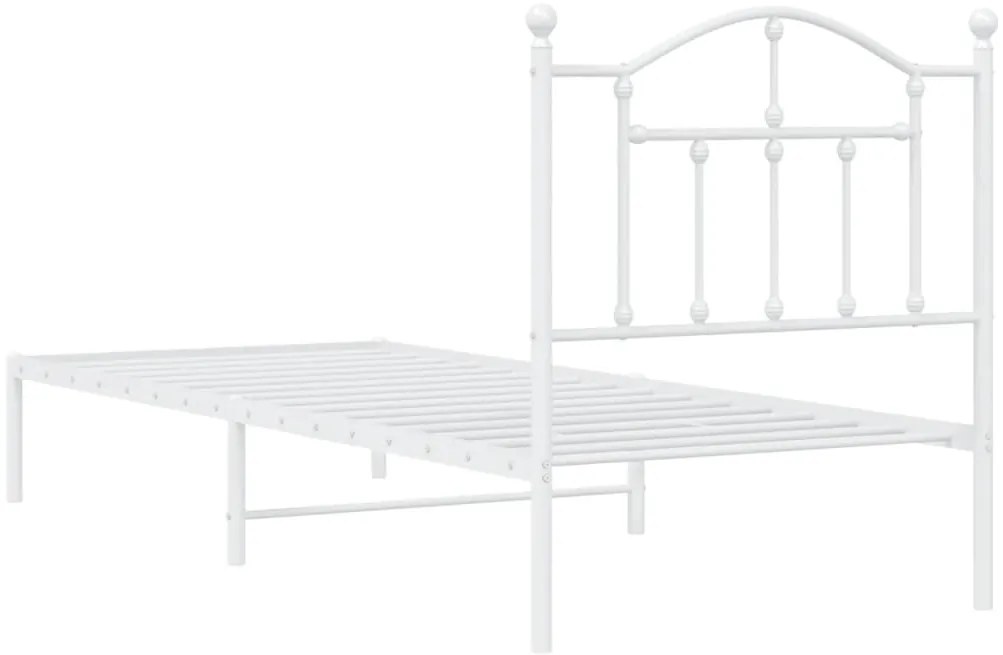 Estrutura de cama com cabeceira 90x200 cm metal branco