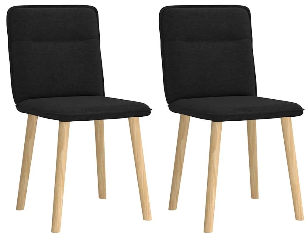 Cadeiras de jantar 2 pcs tecido preto