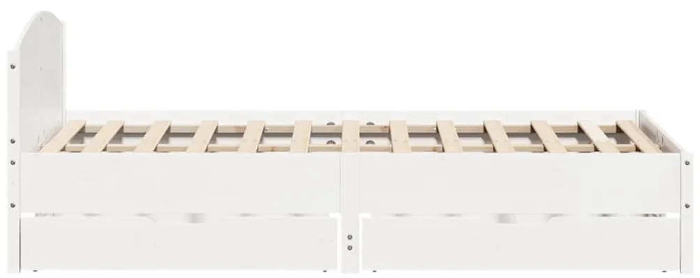 Cama sem colchão 140x200 cm madeira de pinho maciça branco