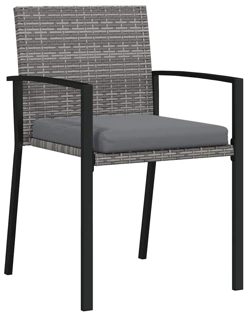 Conjunto de Jantar de Jardim de 7 Peças Cinza Rattan Polímero