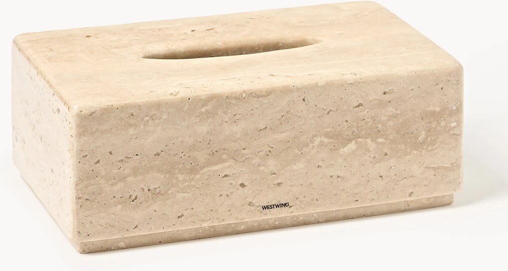 Caixa para lenços em travertino Susan