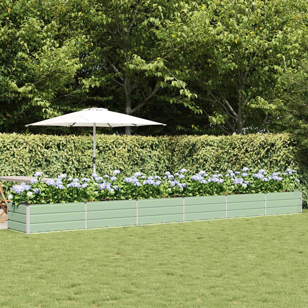 vidaXL Floreira Verde 600 x 80 x 45 cm Aço