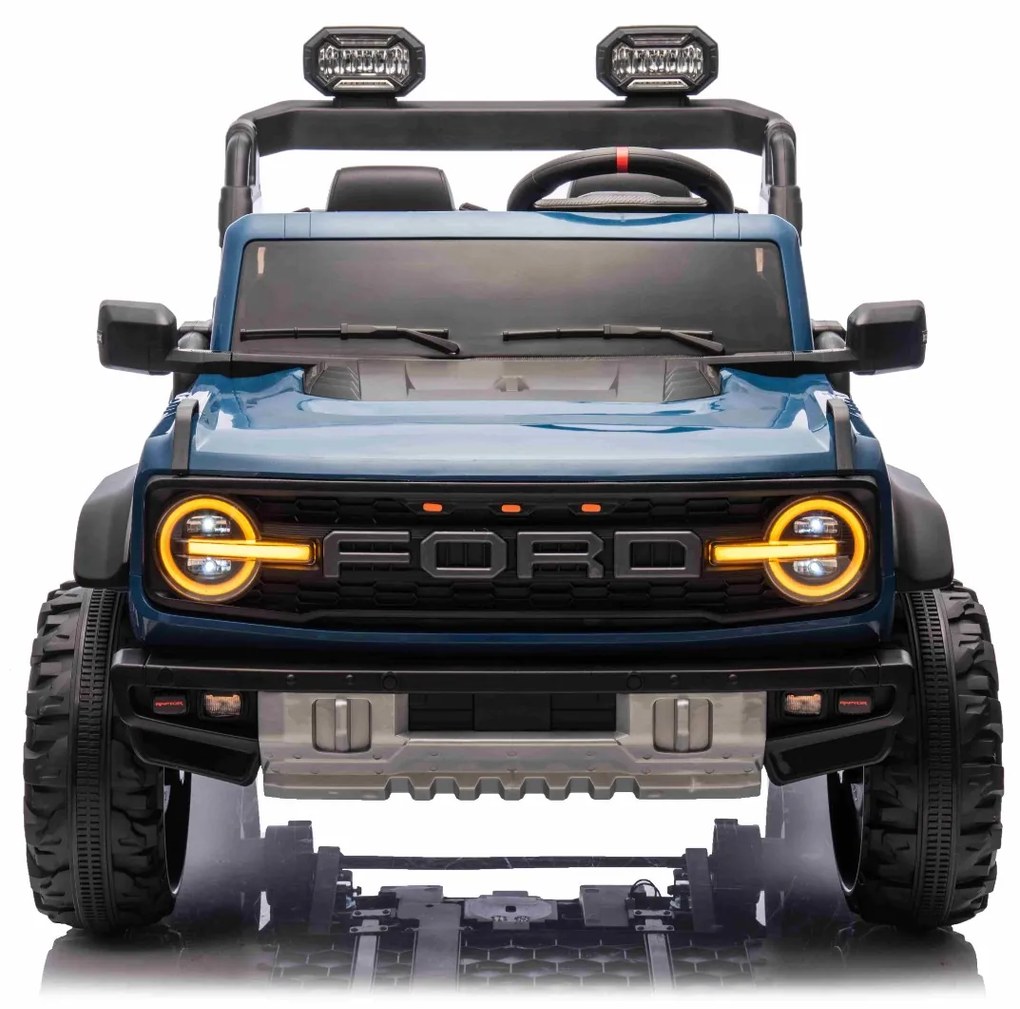 Carro elétrico para crianças 24V 2 lugares Ford Bronco XXL com tração traseira, licenciado Rodas Plástico Azul
