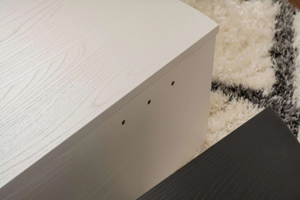 Mesa de Centro Orion – Branco Madeira – 90x30x60 cm / Preto Madeira –