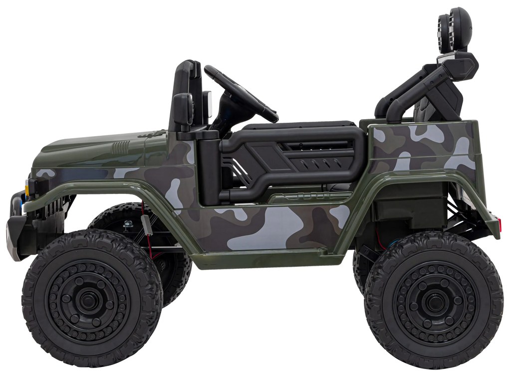 Jipe elétrico para Crianças Toyota FJ Cruiser 12V 4x4, Rodas Espuma EVA, Assentocouro ecológico Verde Camuflado