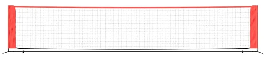 Rede de ténis 500x100x87 cm poliéster preto e vermelho