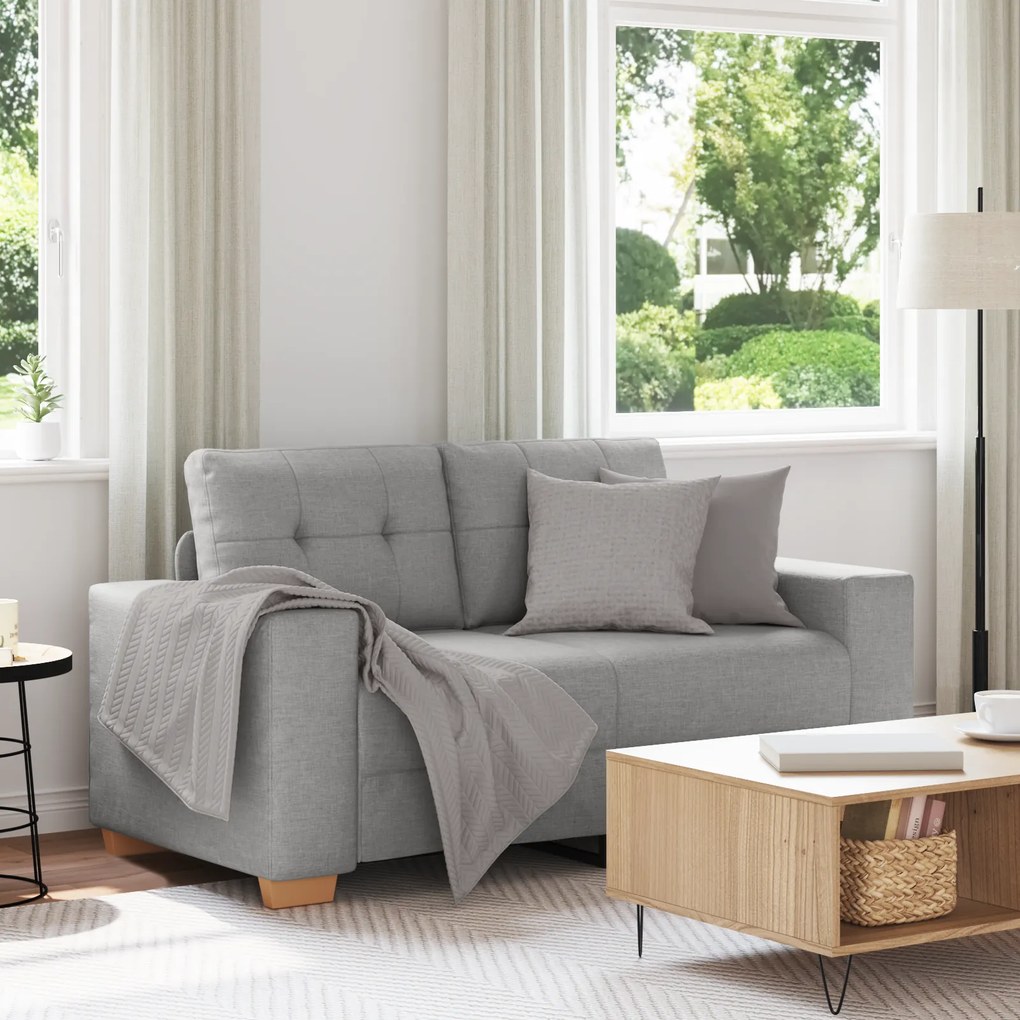 Sofá Loveseat Cinzento Nuvem 120 cm em Tecido vidaXL