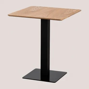 Mesa De Bar Quadrada Em Chapa De Freixo Espresso Preto & ↔︎ 60 Cm - Sklum