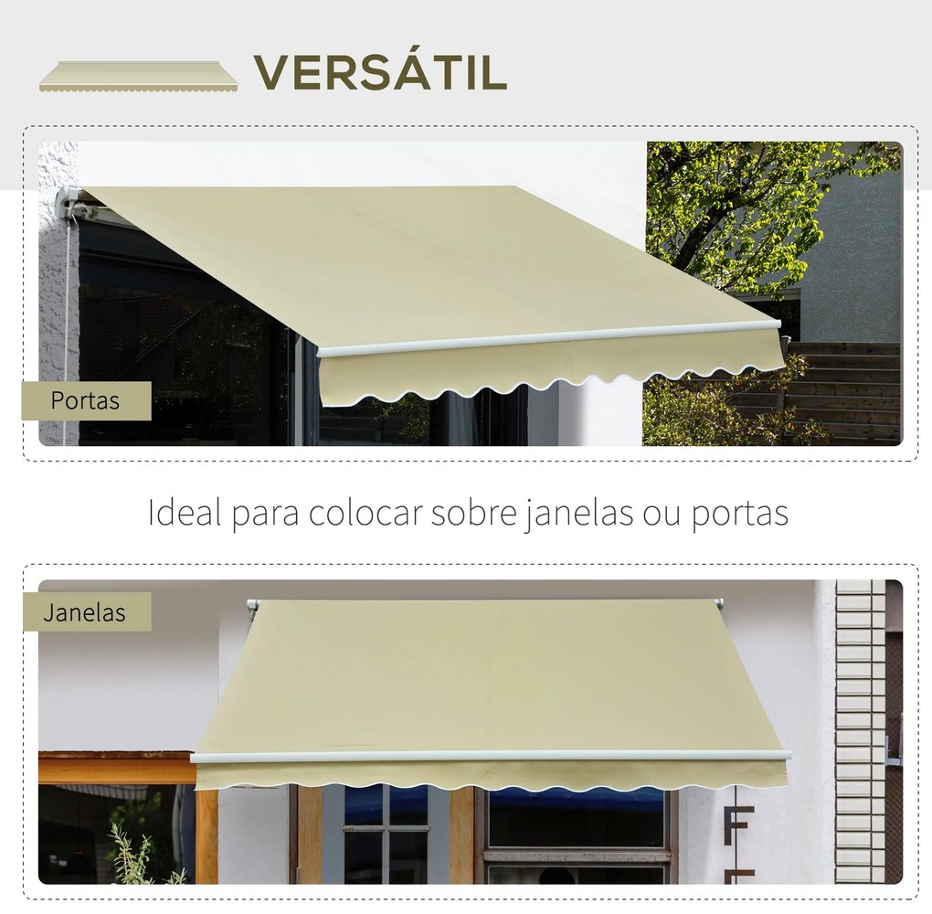 Toldo Manual Dobrável de Alumínio Toldo para Varanda com Ângulo Ajustá
