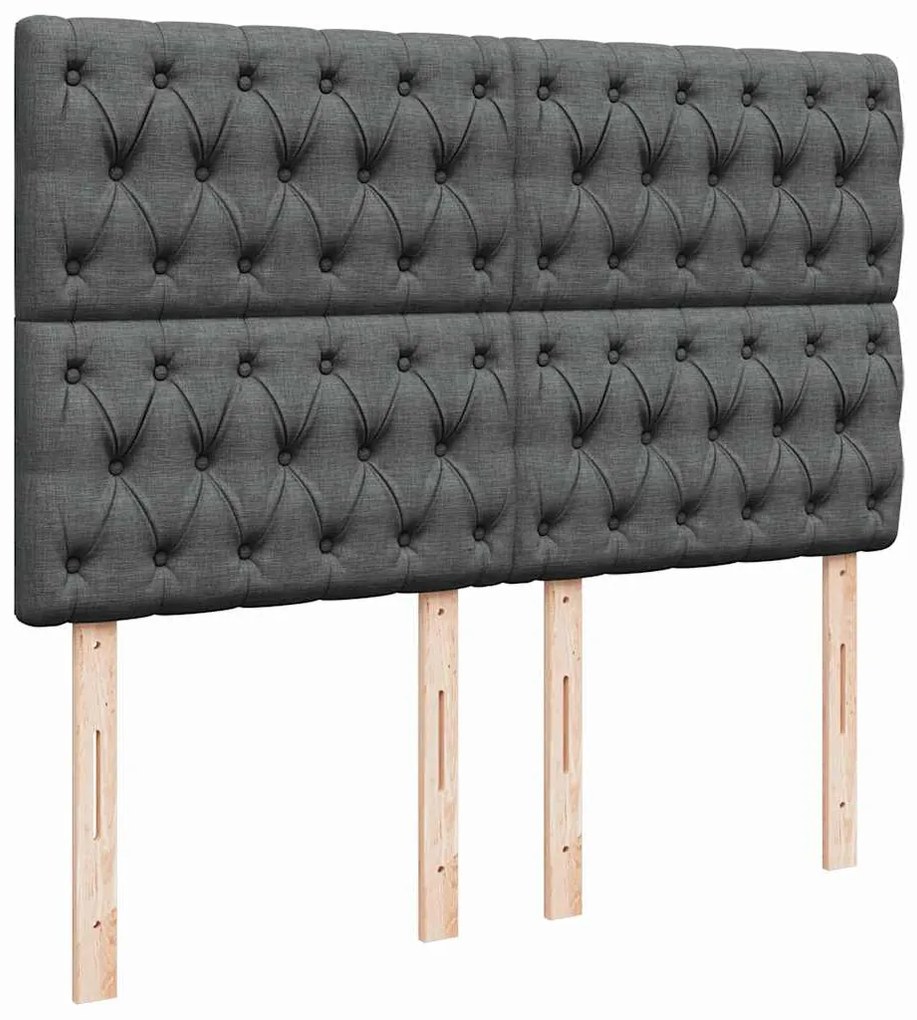Cama com molas/colchão 140x190 cm tecido cinzento-escuro